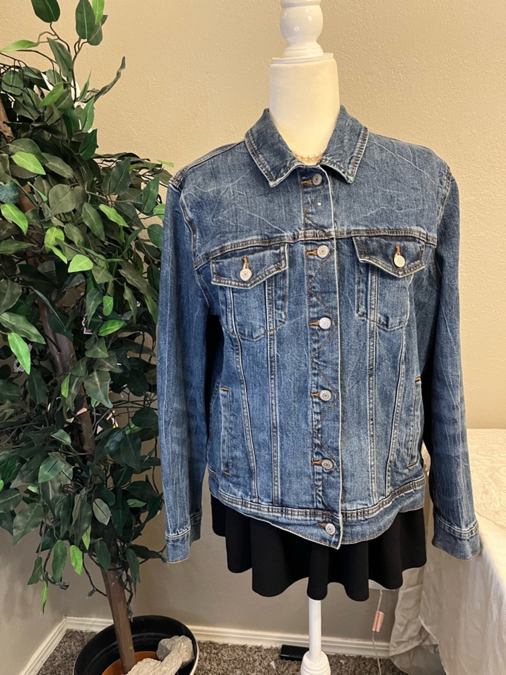 Old Navy Medium Blue Denim Jacket - Women's Jean Jacket